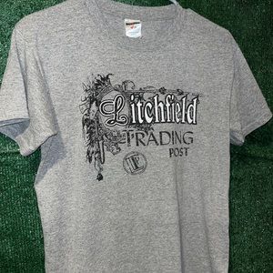 vintage Y2K Litchfield Ohio Flea Market Trading Post Gray Shirt S Medina County